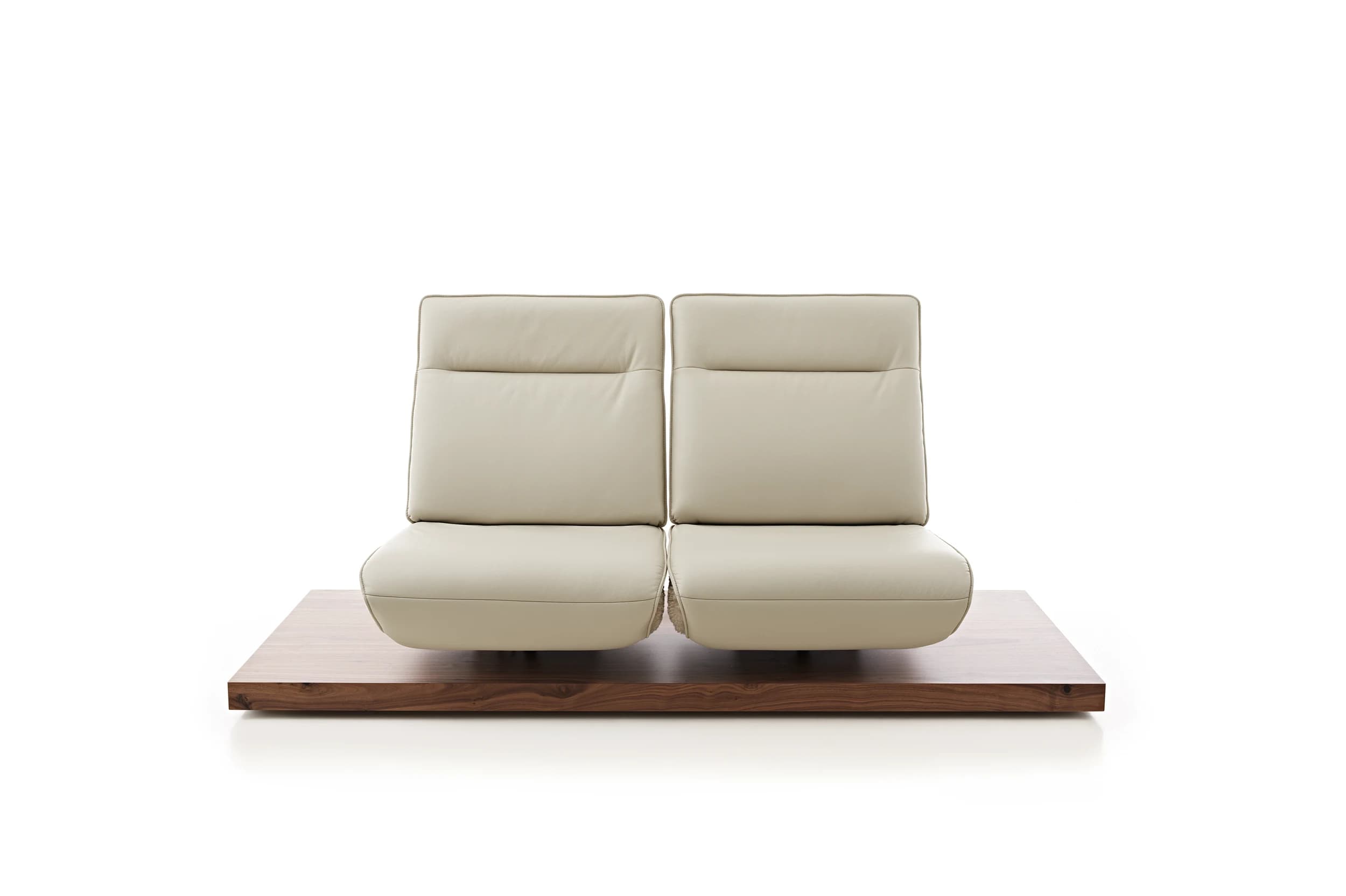 Sofa - 2-Sitzer, Relaxfunktion motorisch, Leder/Stoff Perlmutt