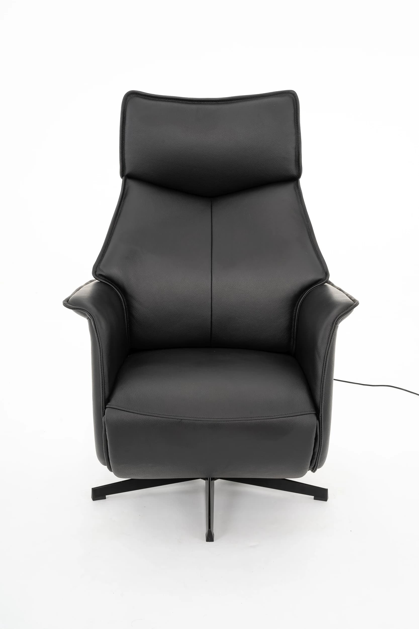 Sessel - Relaxfunktion motorisch, Leder, Schwarz