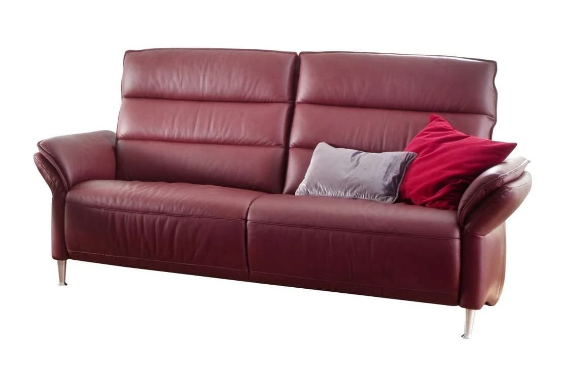 Sofa - 2-Sitzer, Leder, Rot