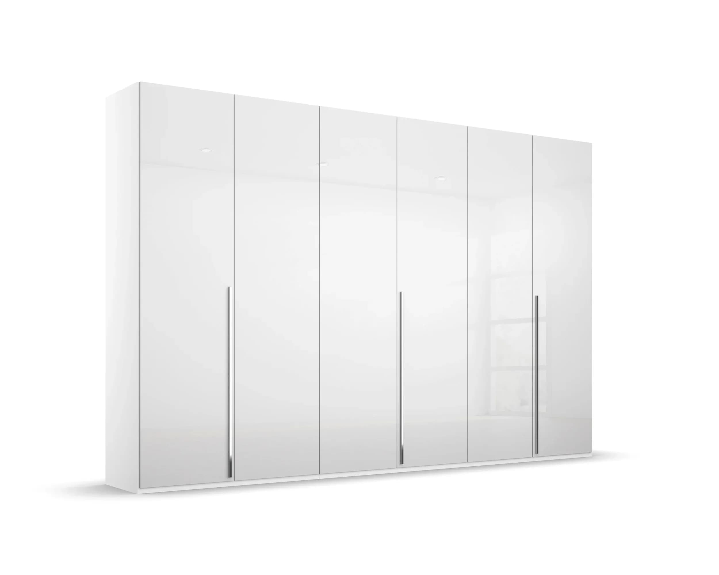 Drehtürenschrank - B. ca. 301 cm, Hochglanz Weiß