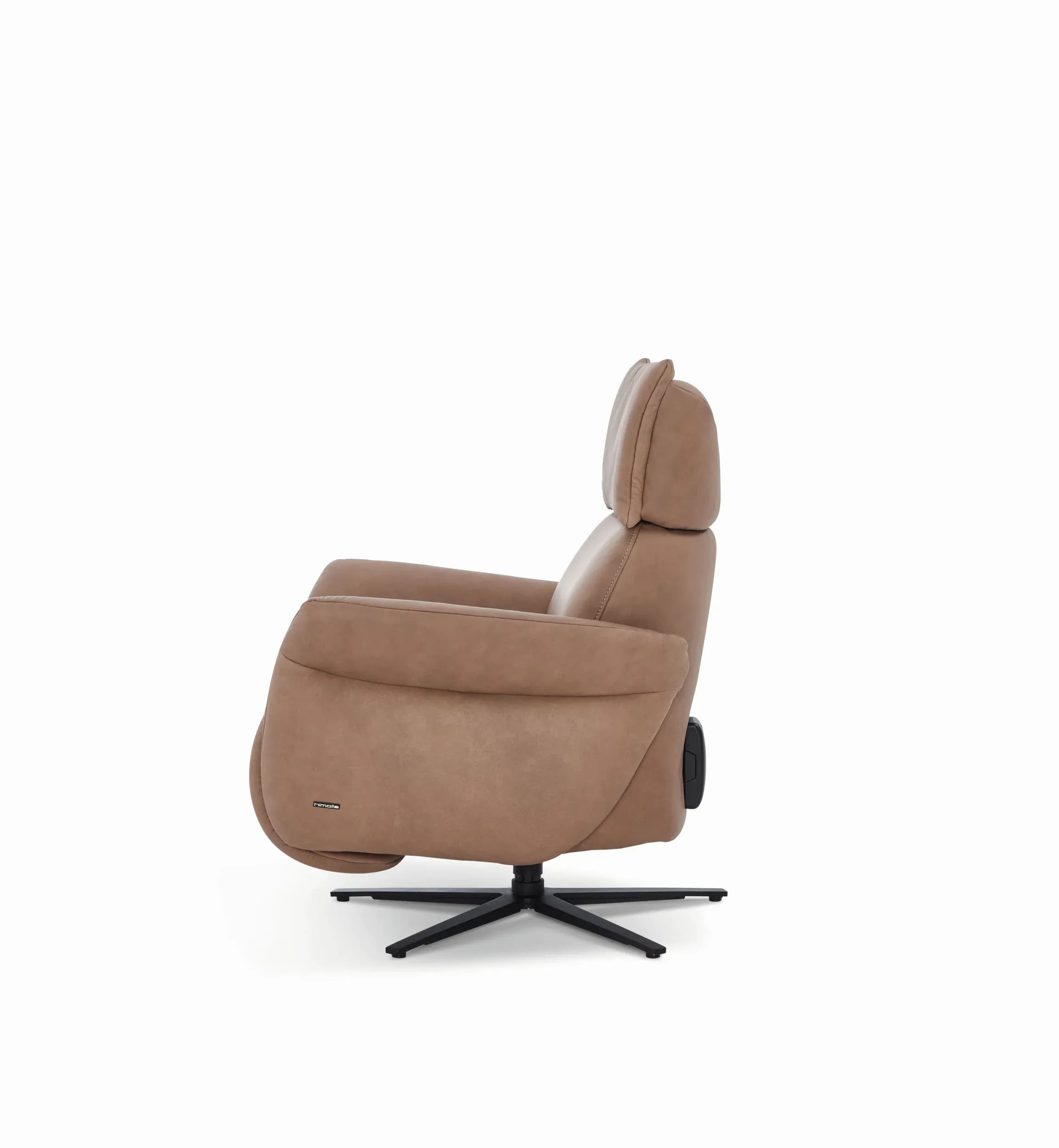 Sessel - Relaxfunktion motorisch, Leder, Braun
