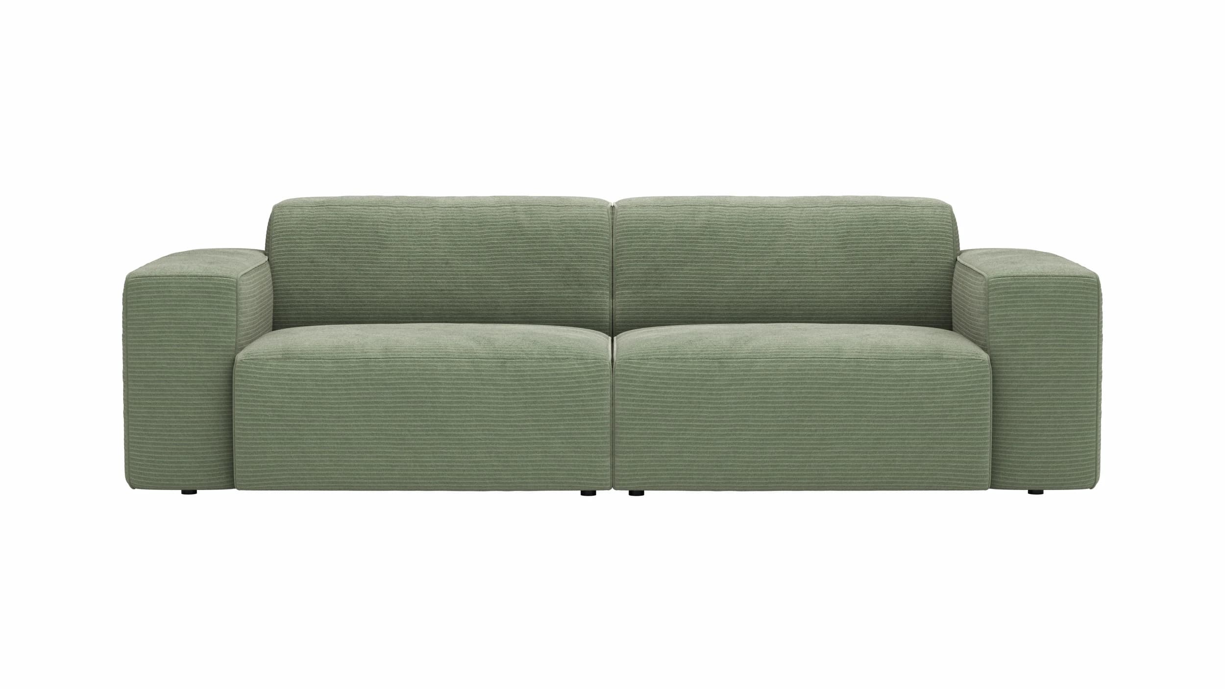 Sofa Elementos - 3-Sitzer XL, Stoff, Olivgrün
