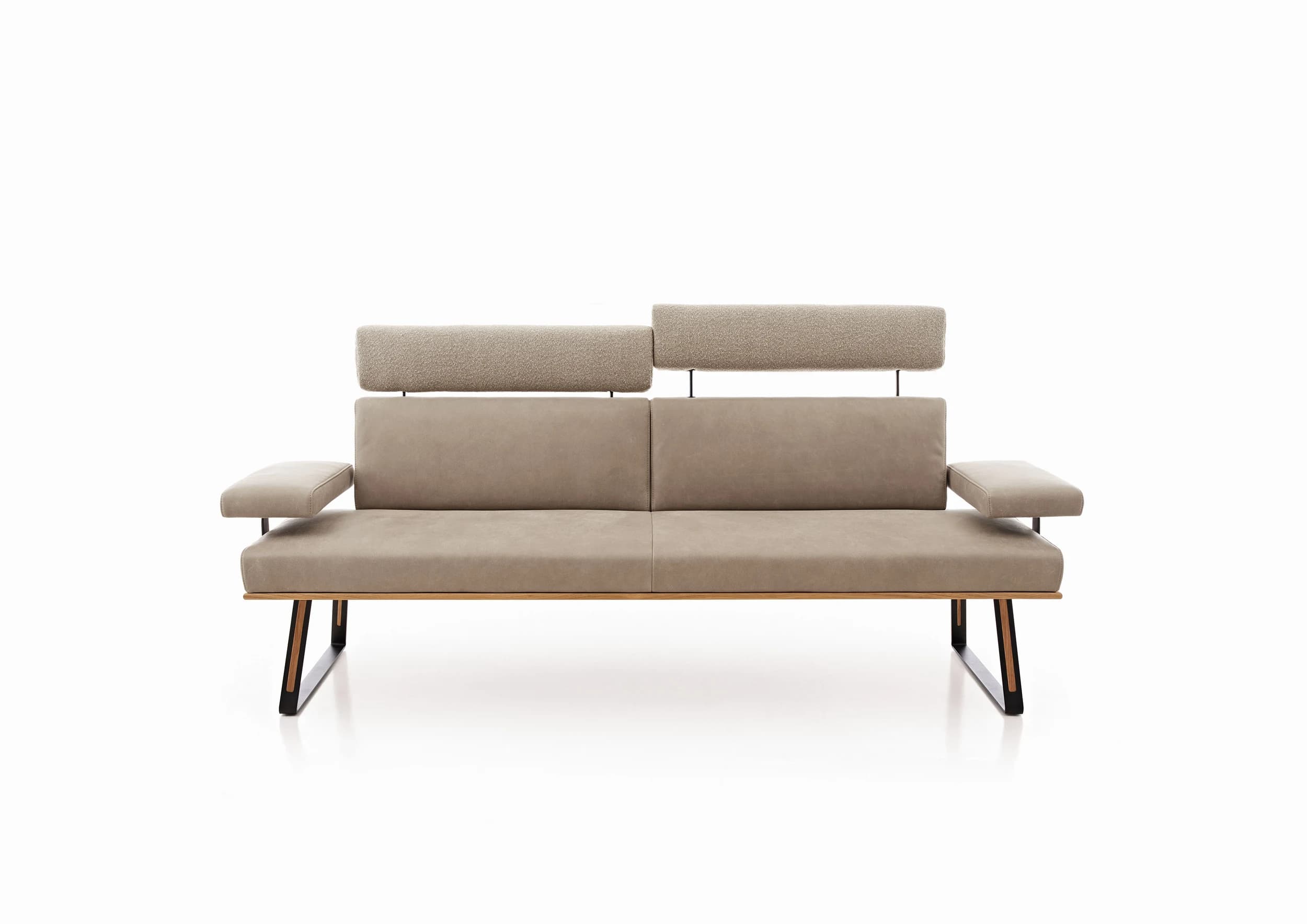 Polsterbank - Breite ca. 235 cm, Leder/Stoff, Jade