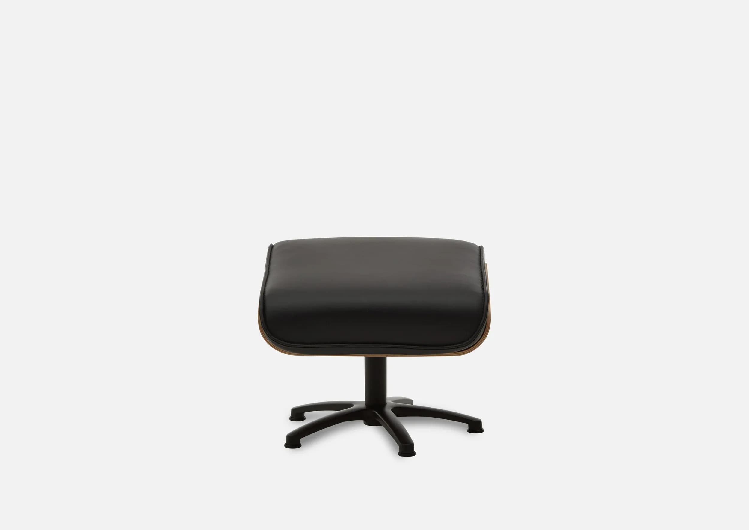 Hocker - Leder, Schwarz