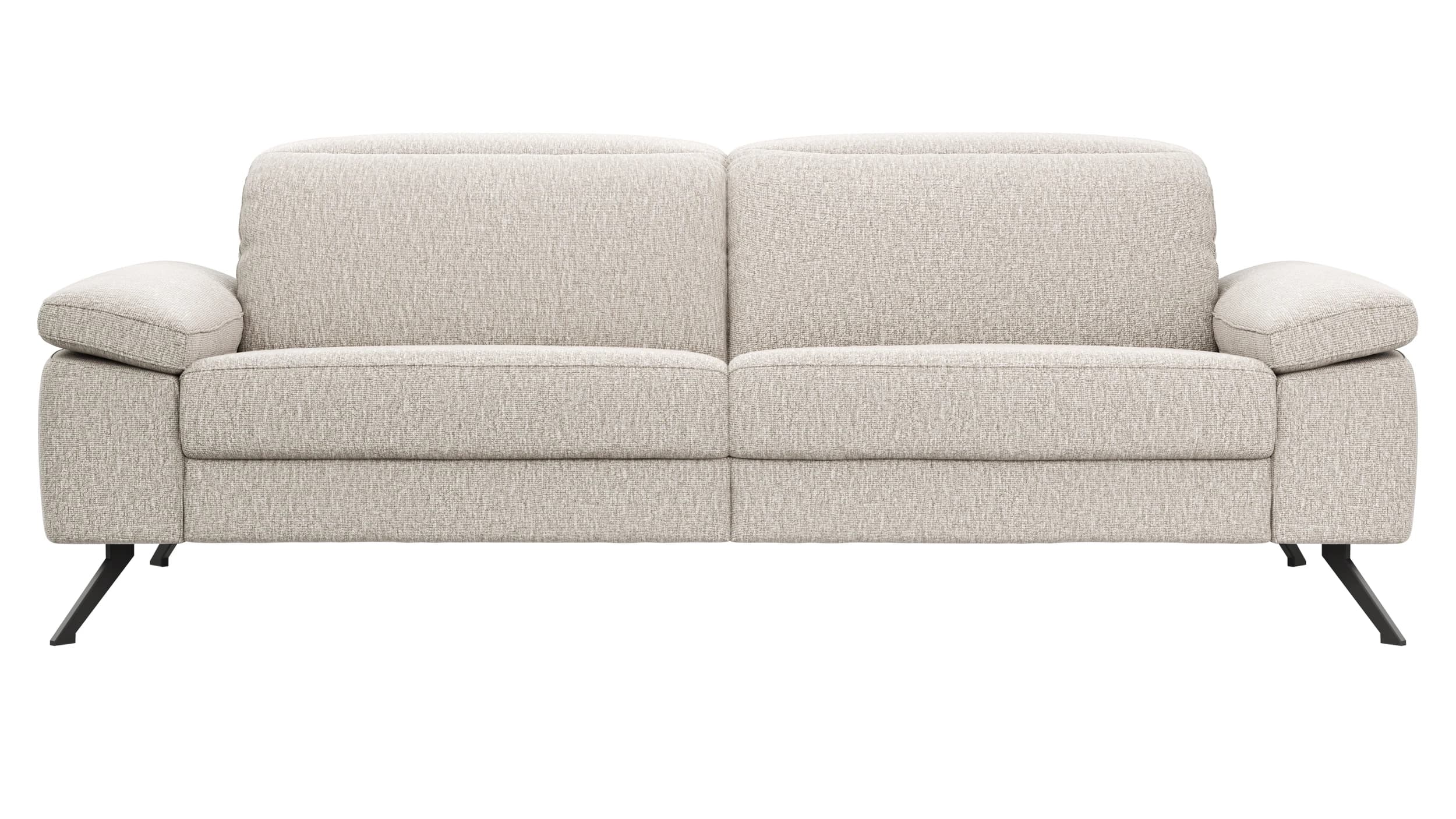 Sofa Rafaela 2.0 - 3-Sitzer inkl. Kopfteil verstellbar, Stoff, Champagner