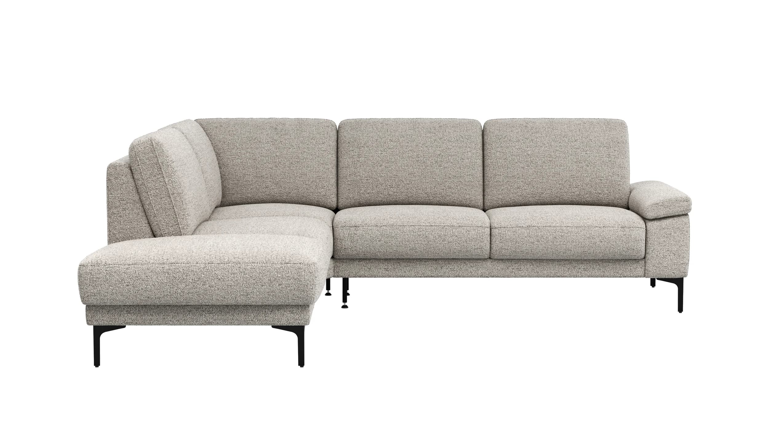 Ecksofa Matero - Ecke mit 2-Sitzer rechts, Stoff, Hellgrau