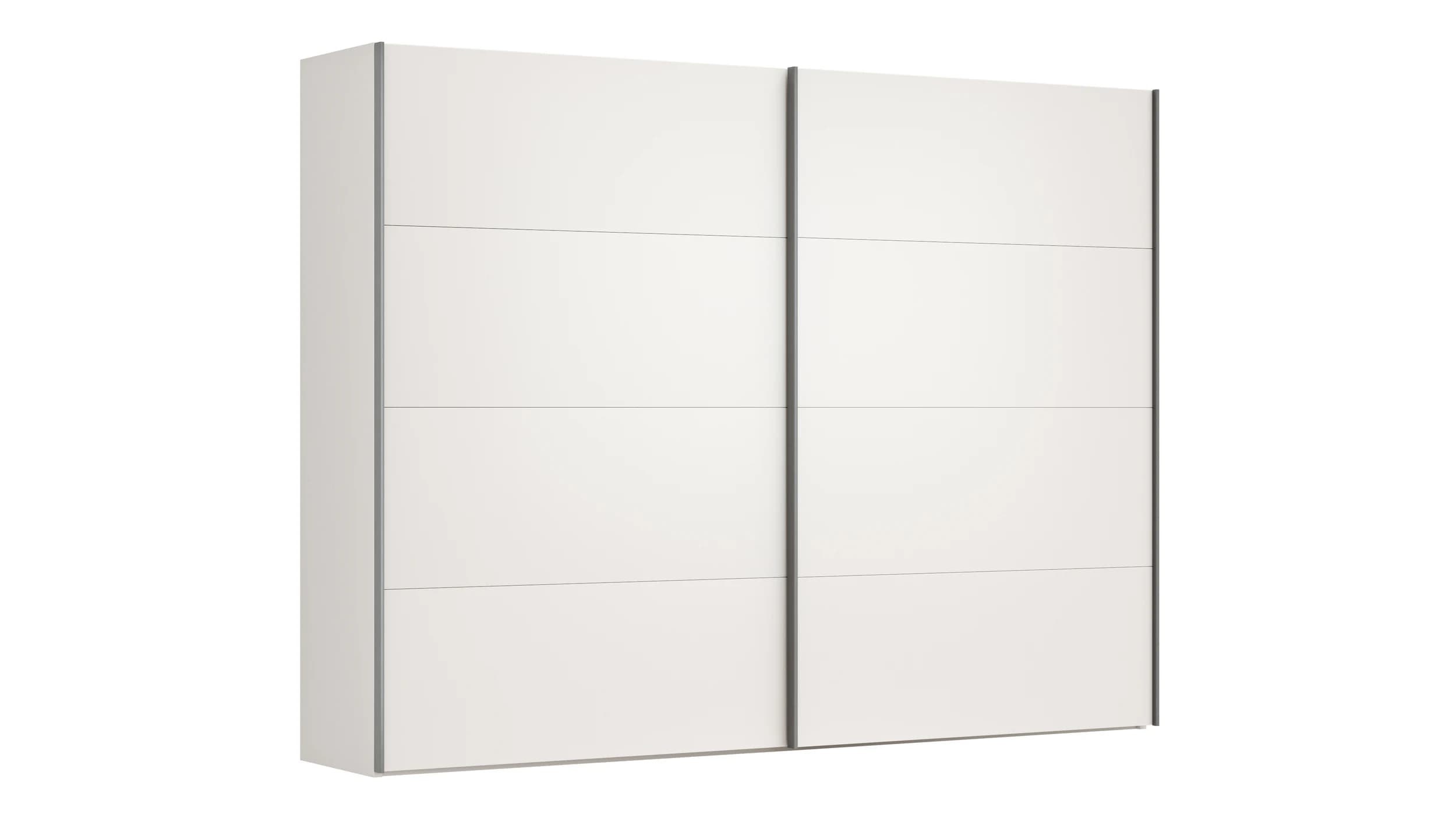 Schwebetürenschrank Viana - B ca. 301 cm, Lack, Weiß