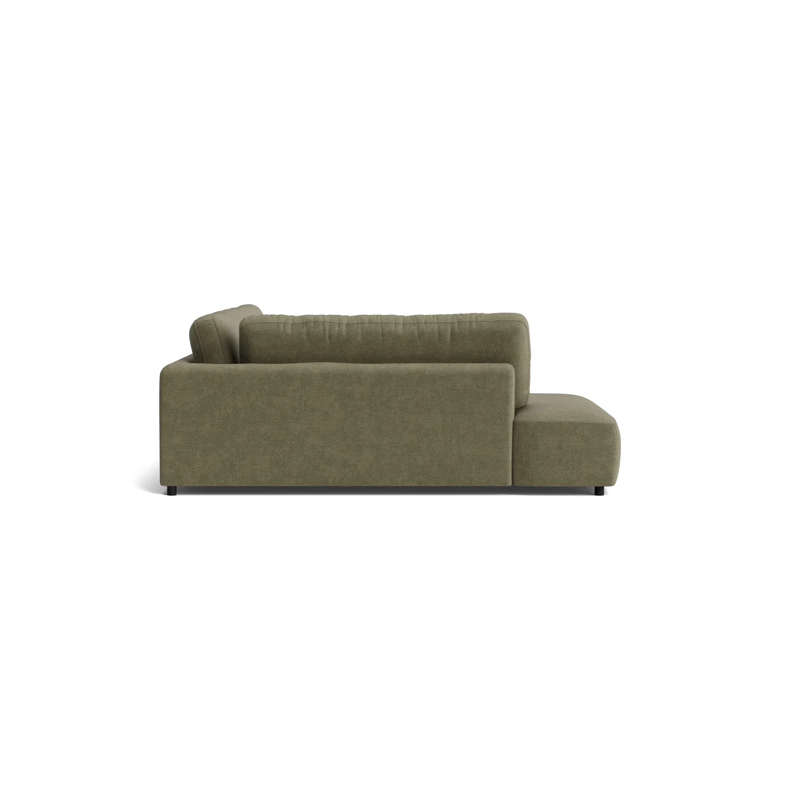 Ecksofa Liendo - Ecke und Abschlussteil mit 2-Sitzer rechts, Stoff, Olivgrün