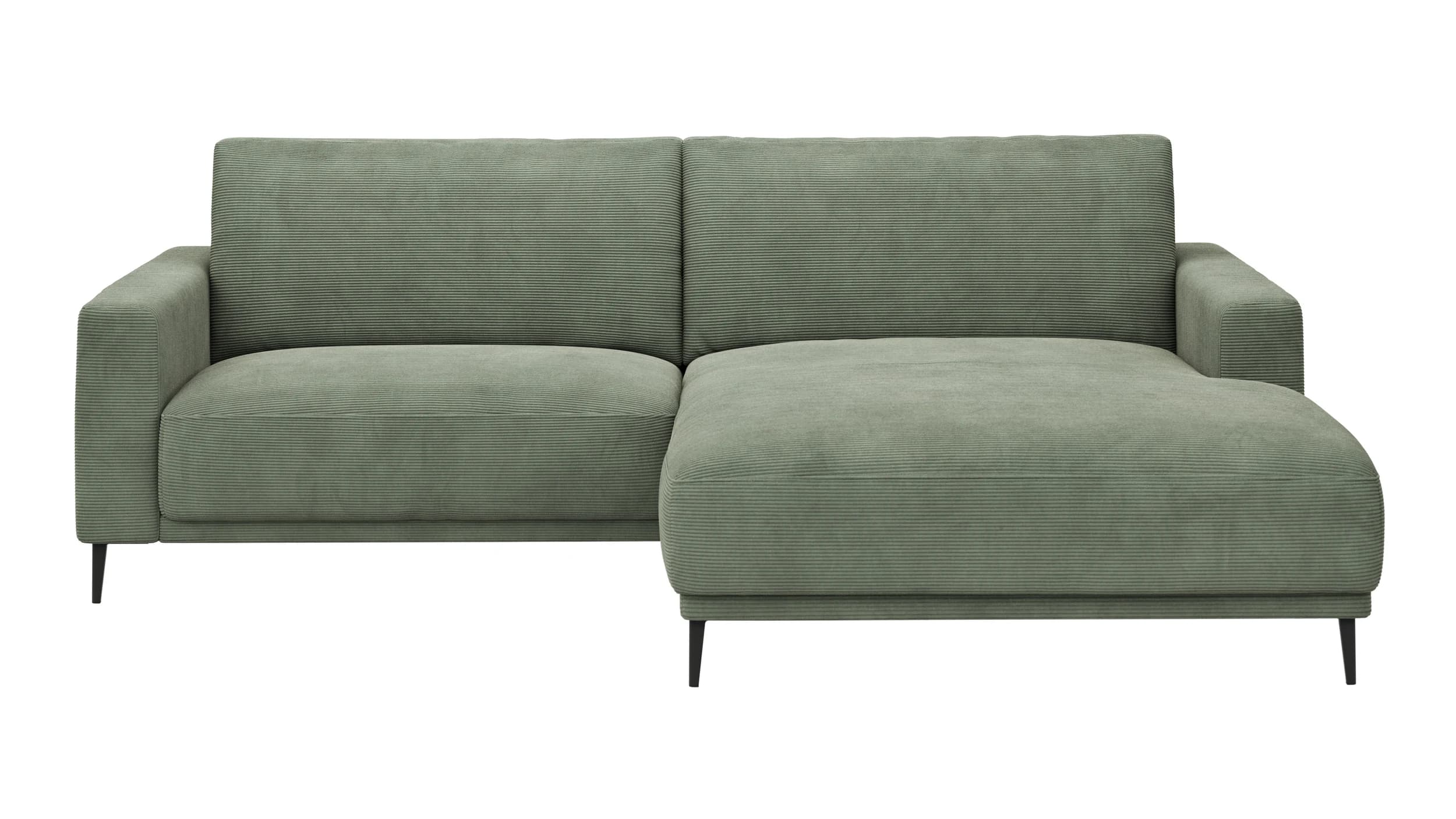 Ecksofa Solero 2.0 - 1,5-Sitzer mit Longchair rechts, Stoff, Olivgrün