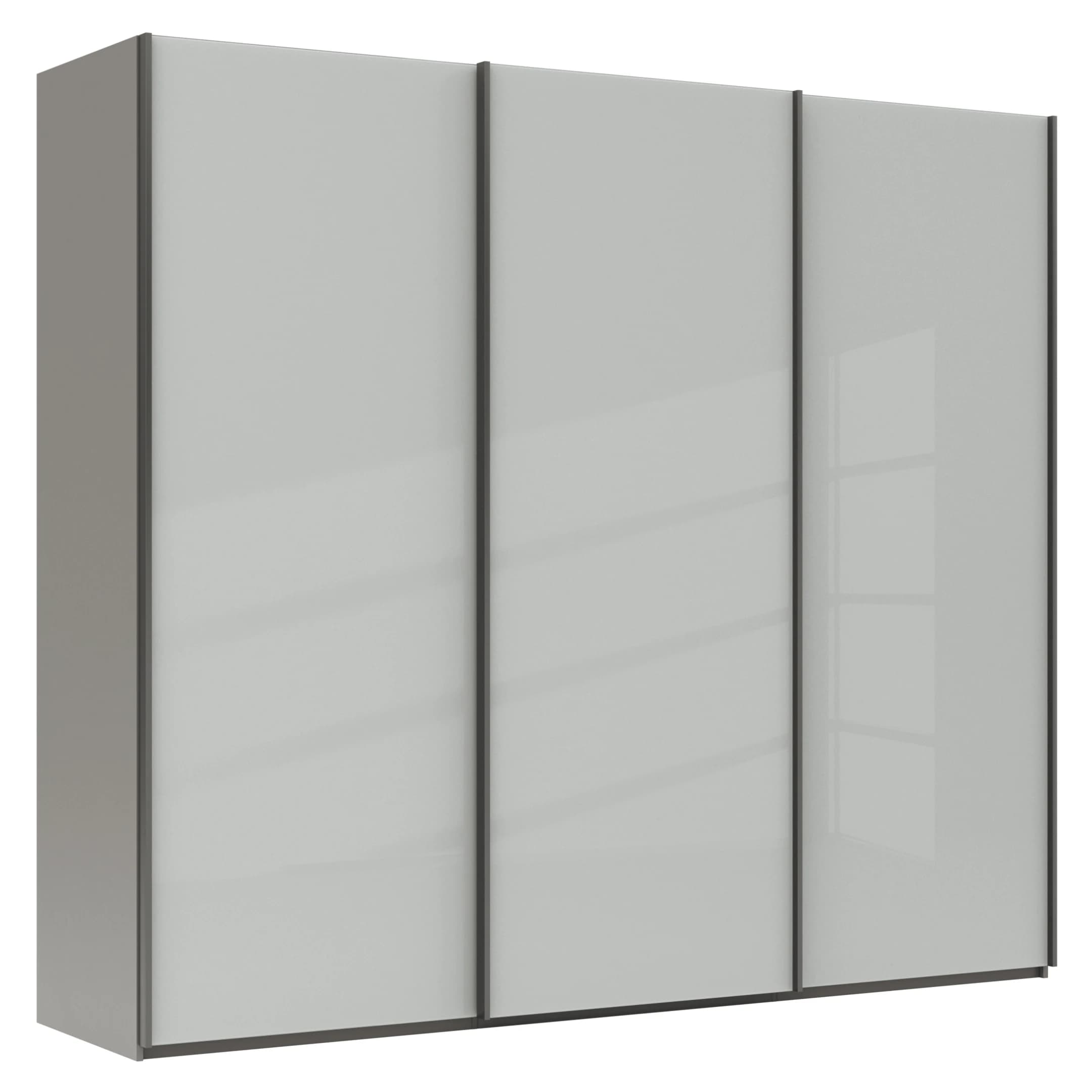 Schwebetürenschrank Marbella - B. ca. 250 cm, Glas, Weiß