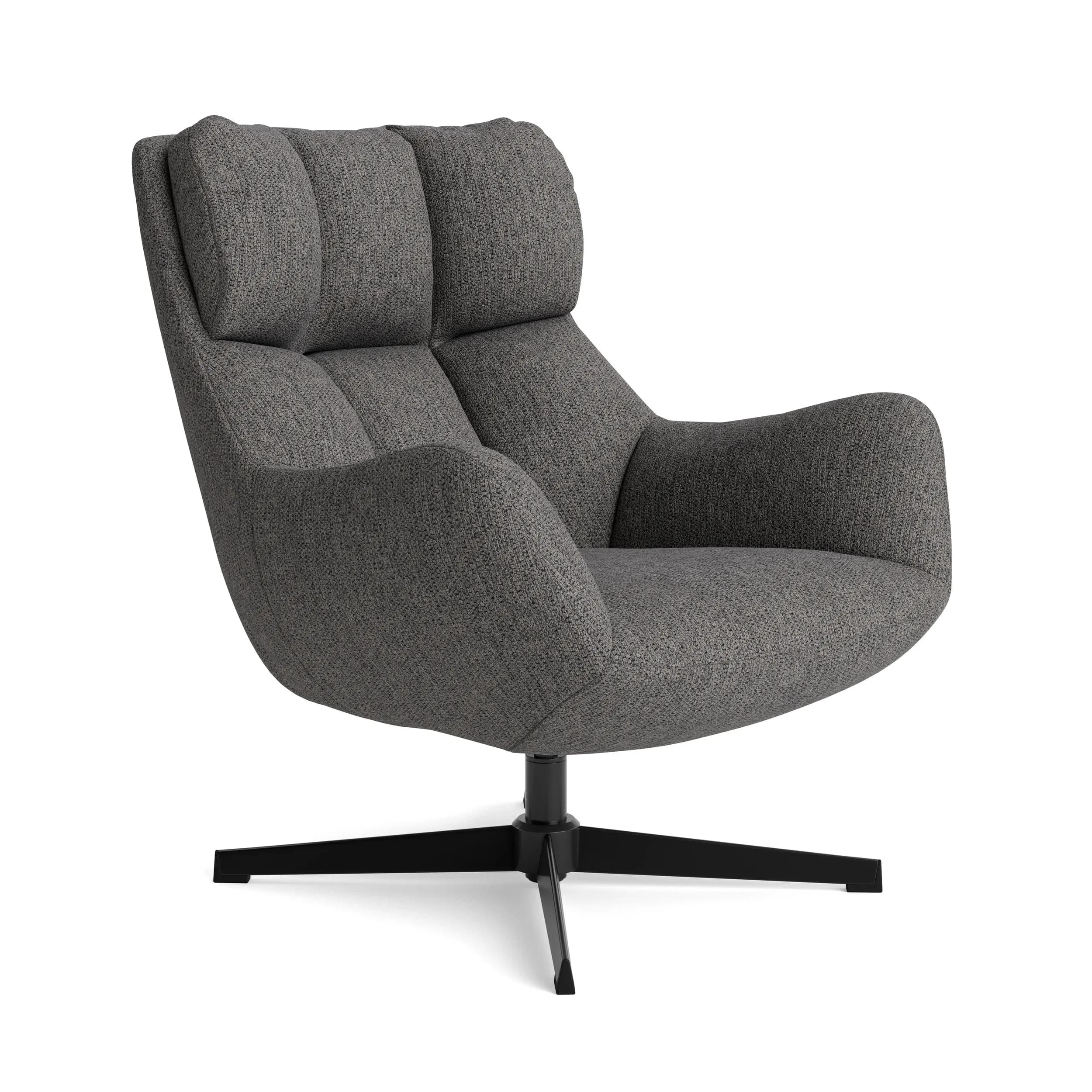 Sessel Erya - drehbar, Stoff, Anthrazit
