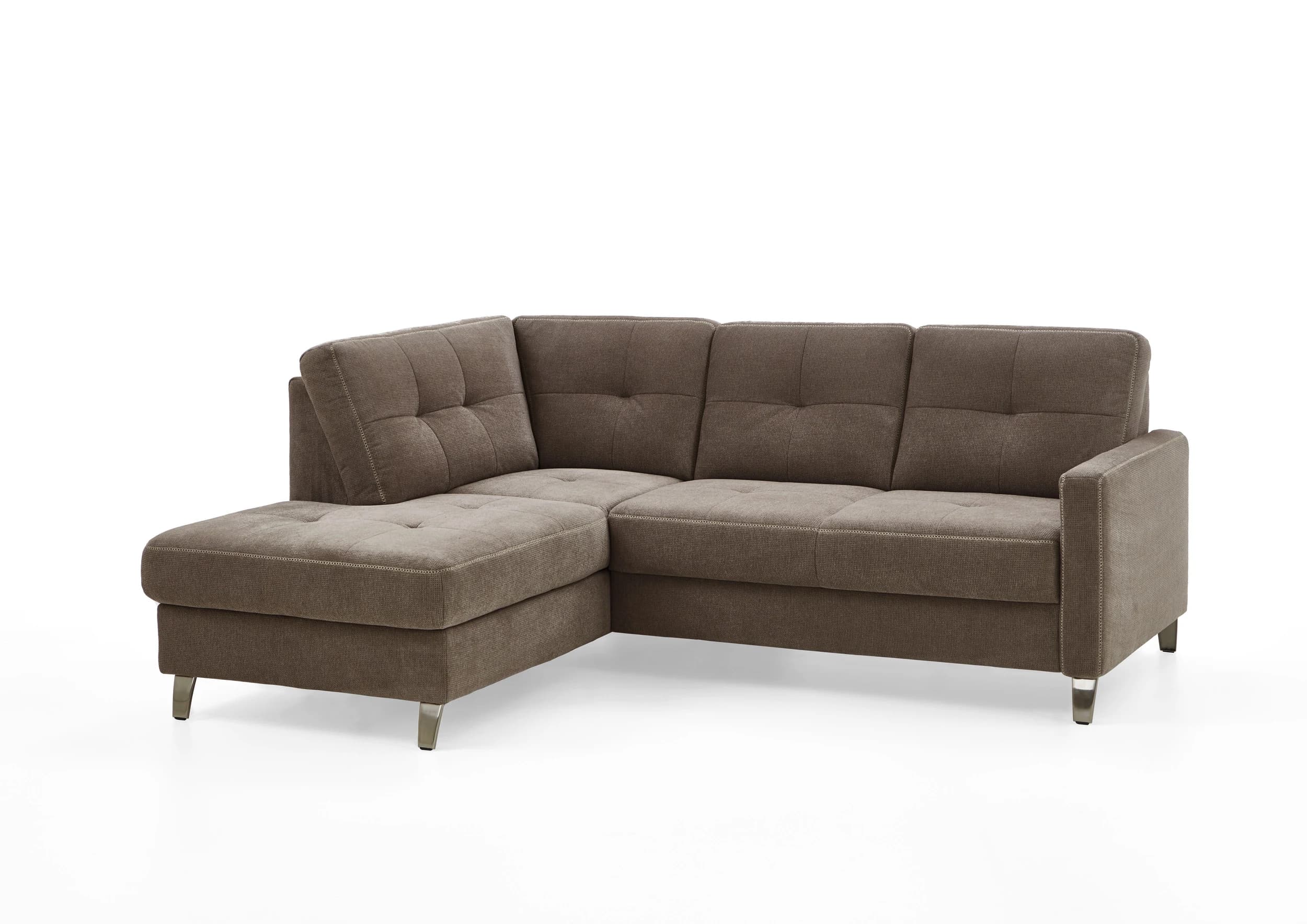 Ecksofa - Ecke links mit 2-Sitzer, Stoff, Taupe