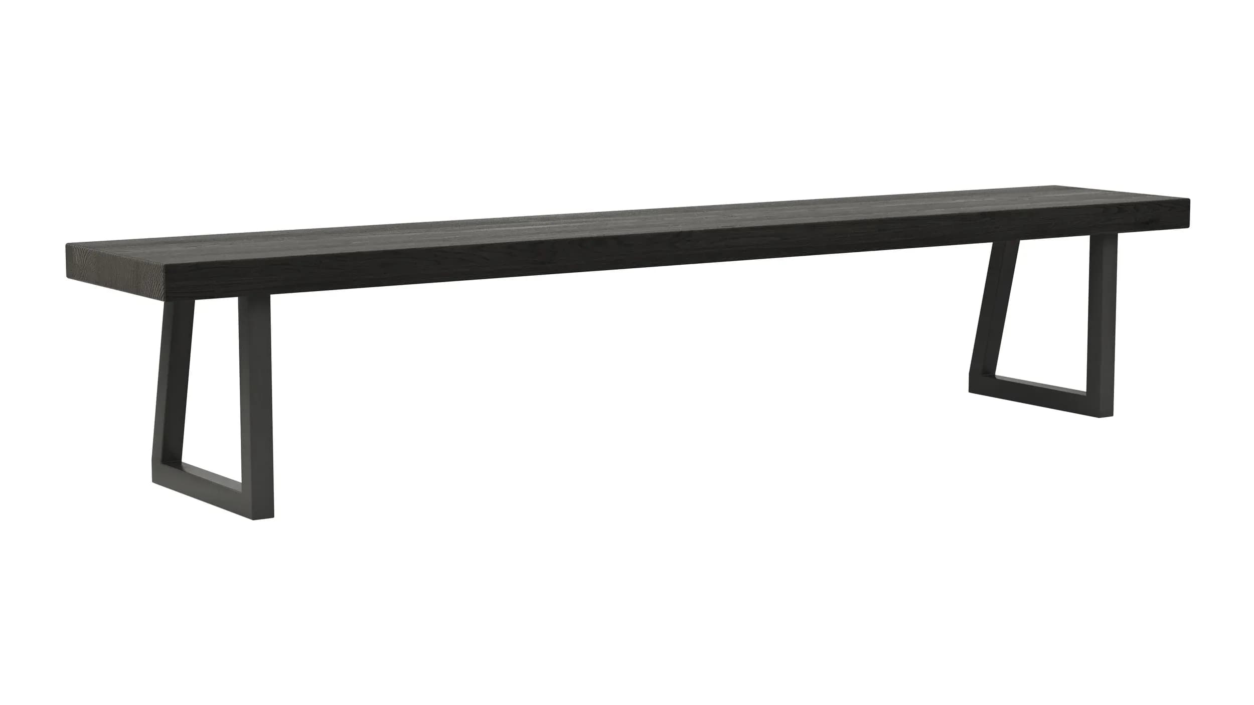 Holzbank Clifton - Breite ca. 220cm, Zerreiche massiv, smoked