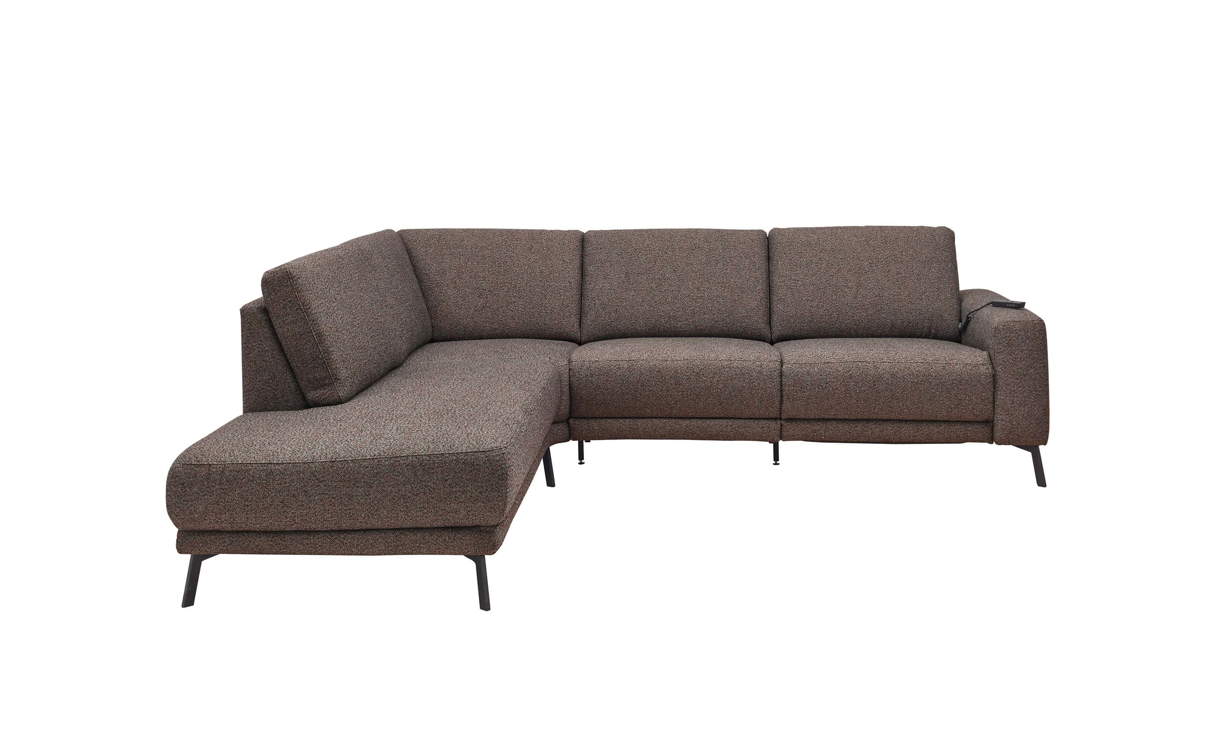 Ecksofa - Ecke links mit 3-Sitzer, Stoff, Dunkelgrau