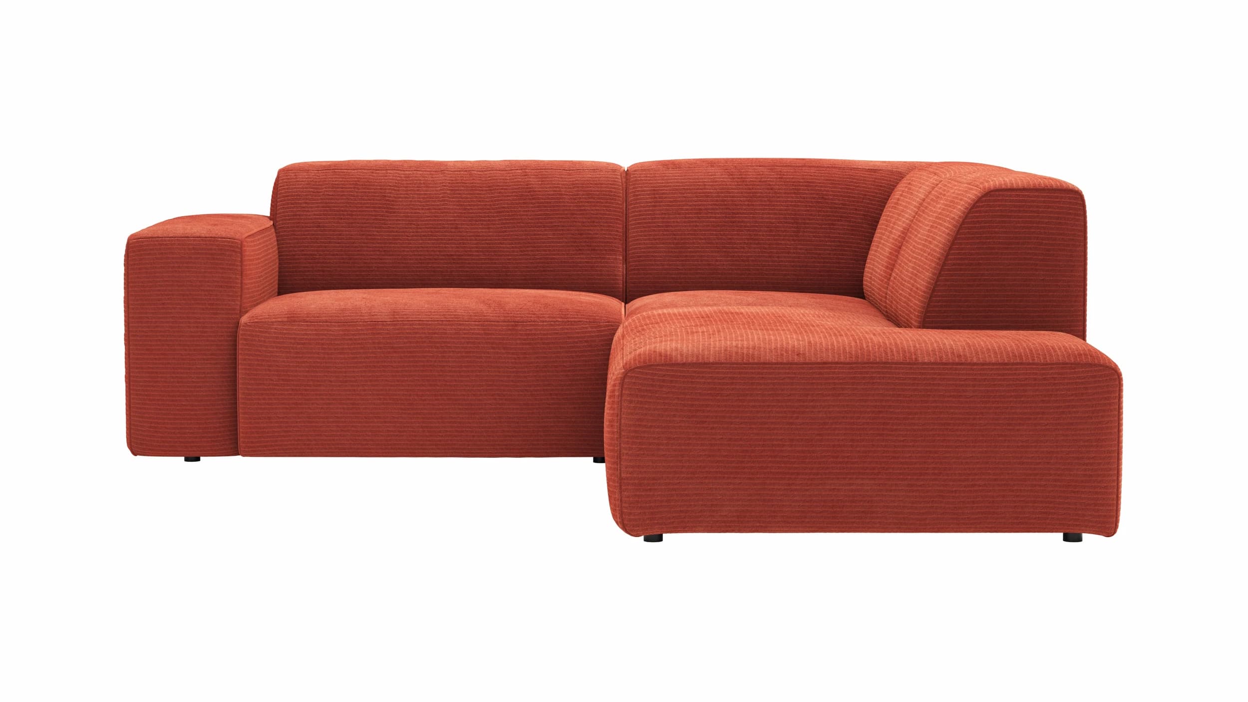 Ecksofa Elementos - 1,5-Sitzer links mit Ecke rechts, Stoff, Campari