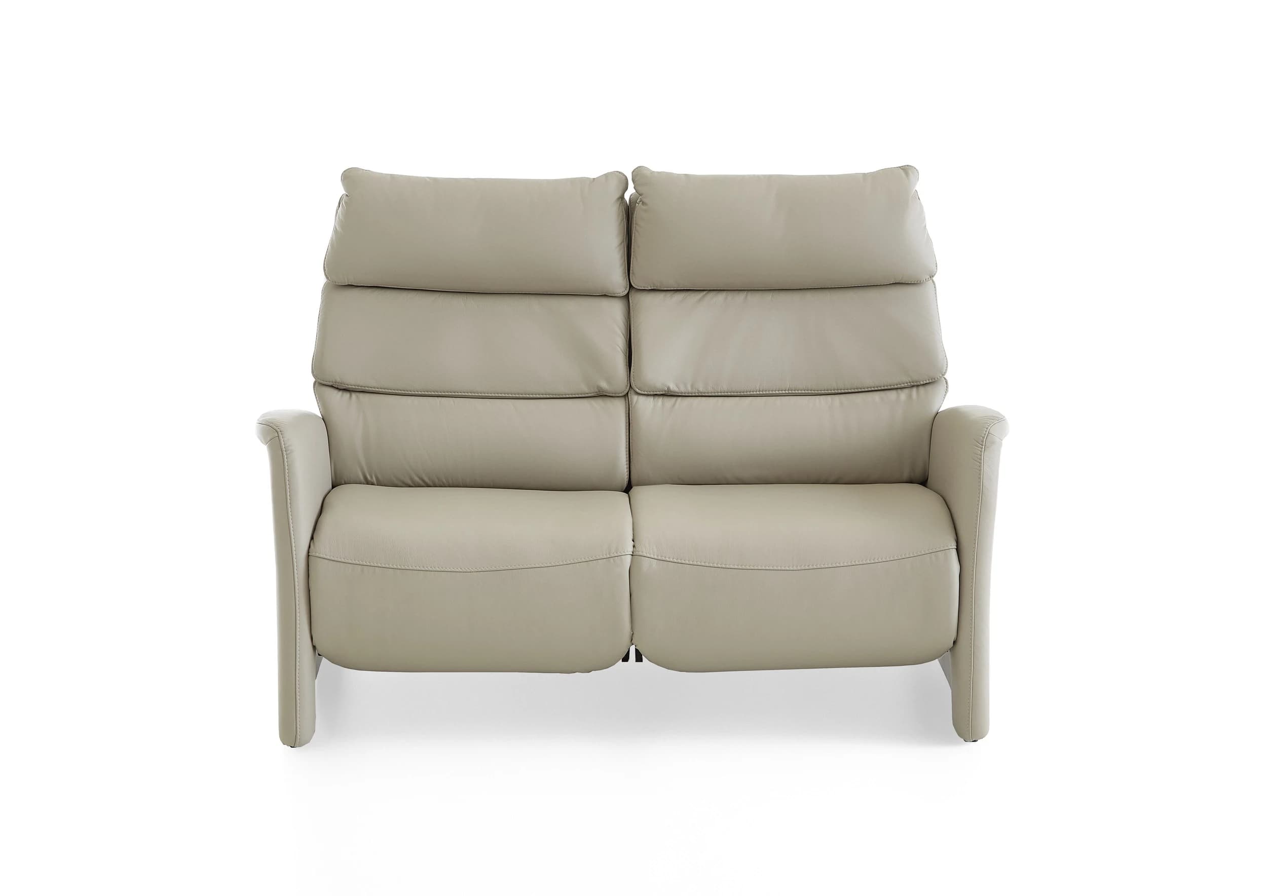 Sofa - 2,5-Sitzer, Kopfteil verstellbar, Leder, Perlmutt,