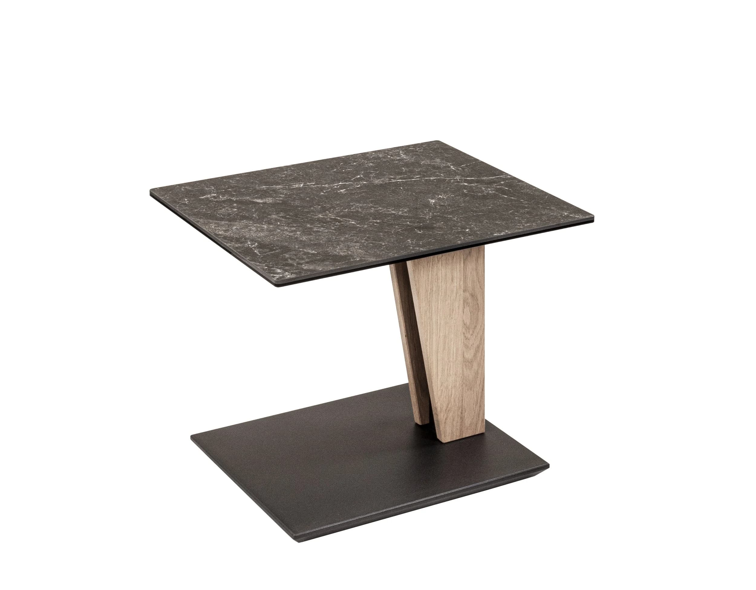 Couchtisch - höhenverstellbar, LBH. ca. 55x47x47-65 cm, Keramik, Schwarz