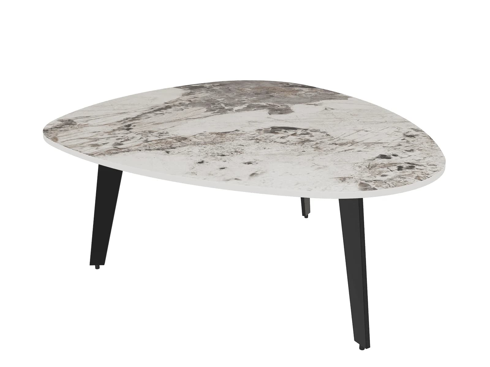 Couchtisch, LBH ca. 92x76x33 cm, Keramik Marmor hell