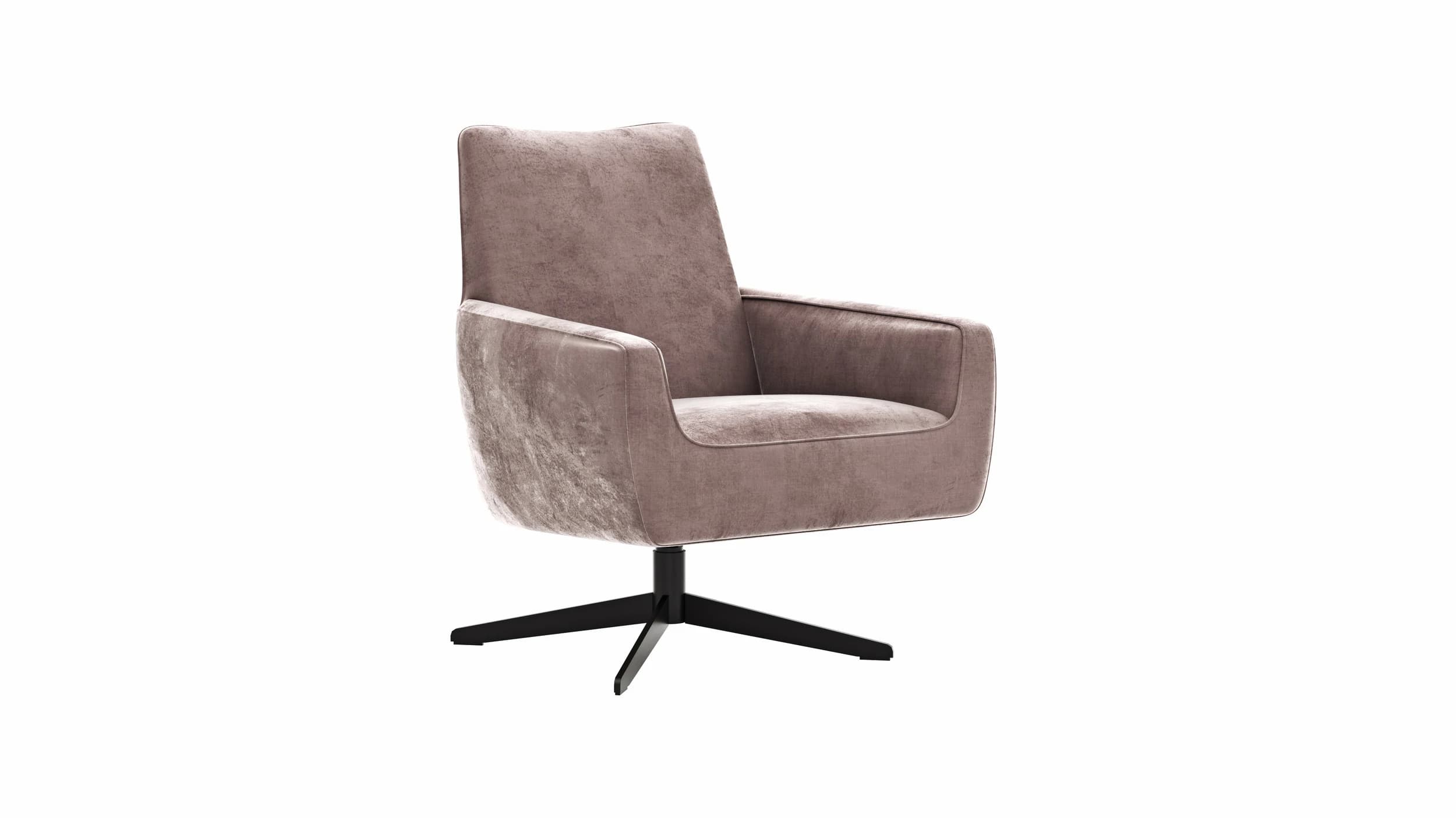 Drehsessel Matina - Größe L, Velour, Mauve