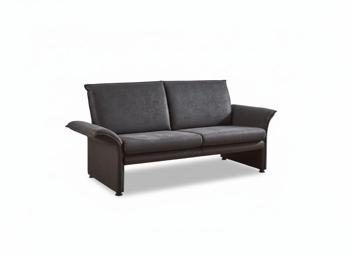 Sofa - 2-Sitzer, Stoff, Schwarz