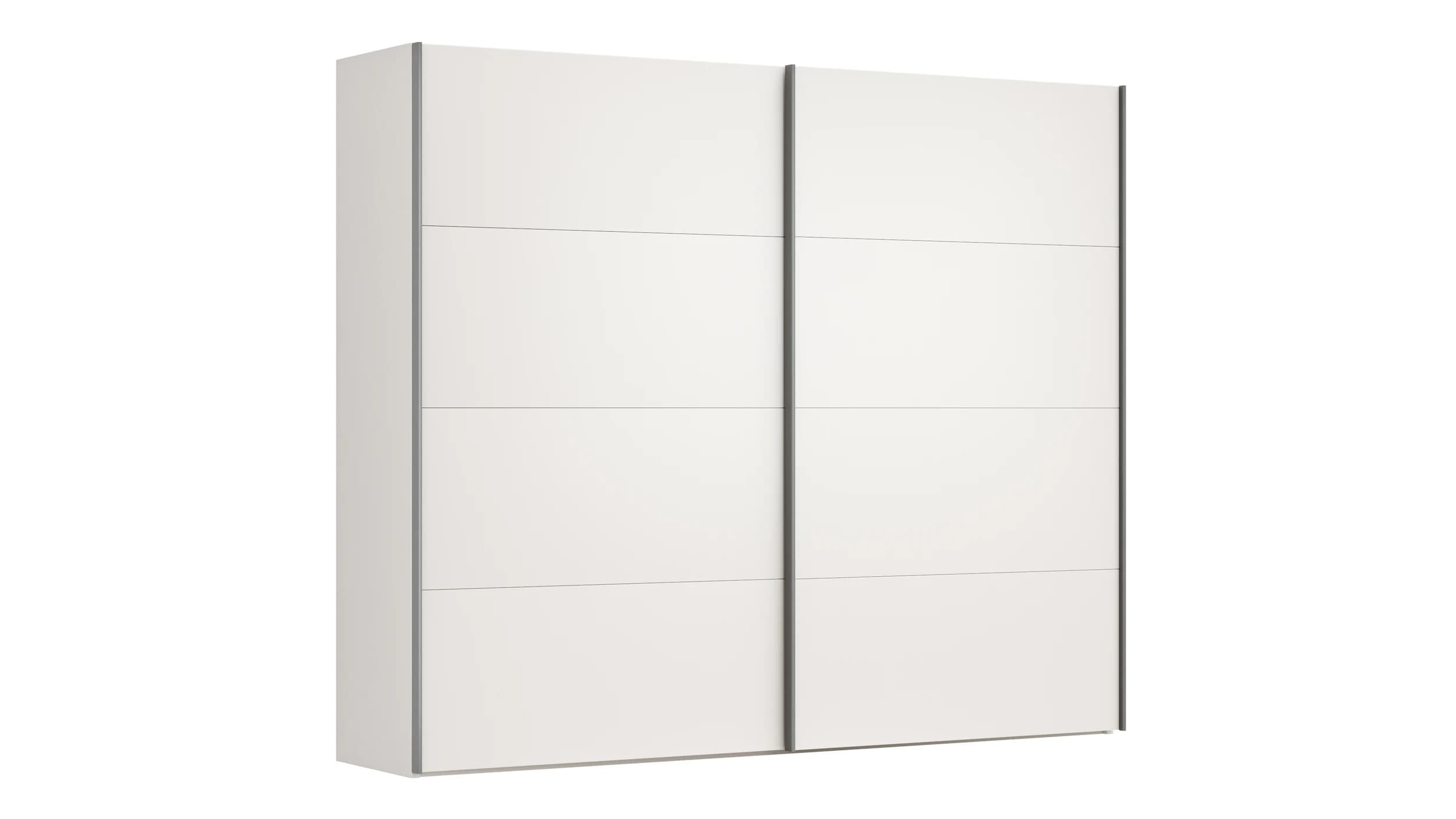 Schwebetürenschrank Viana - B ca. 271 cm, Lack, Weiß