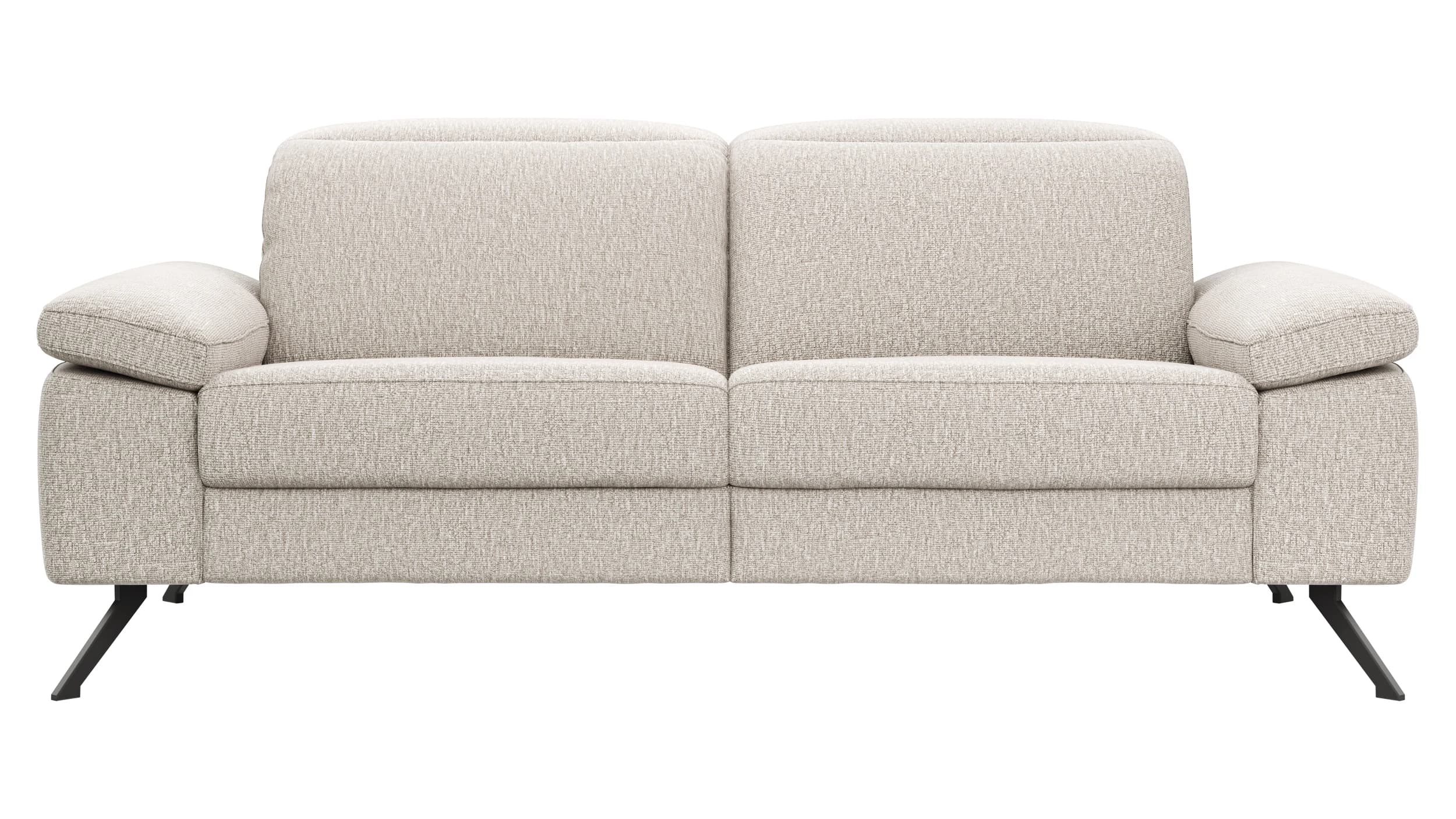 Sofa Rafaela 2.0 - 2,5-Sitzer inkl. Kopfteil verstellbar, Stoff, Champagner