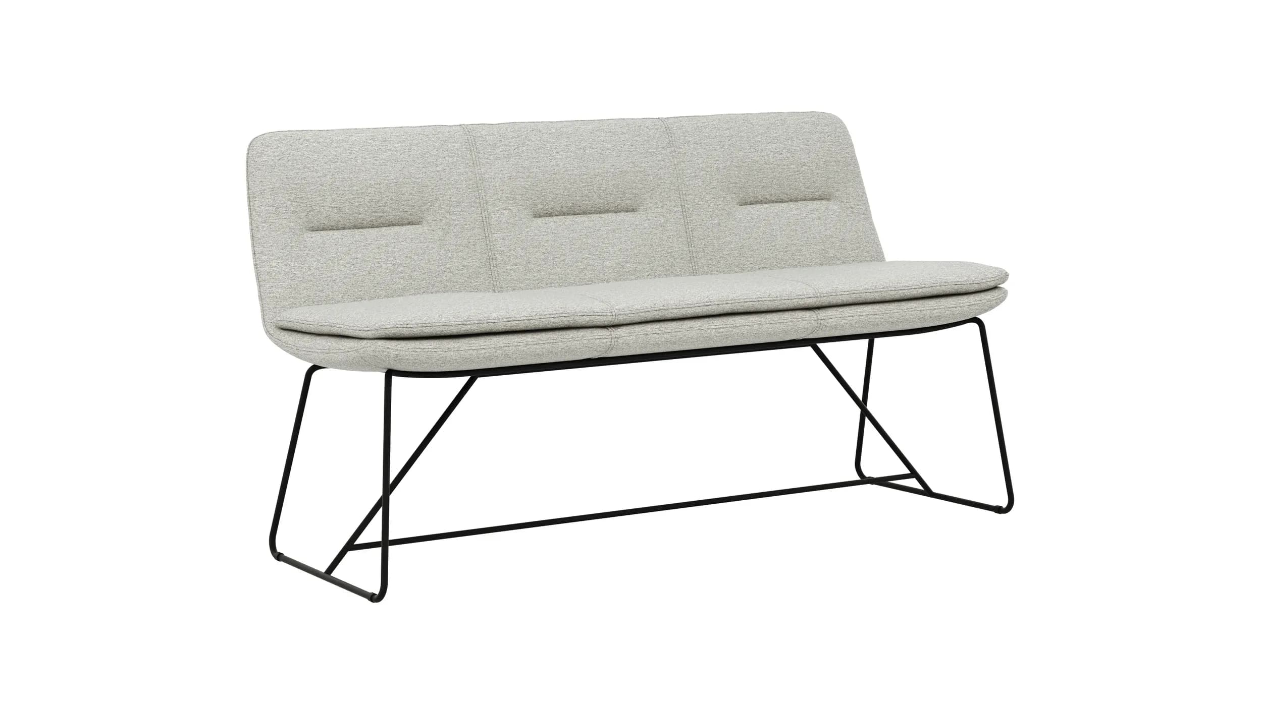Polsterbank Macano - B ca. 160 cm, Stoff, Hellgrau