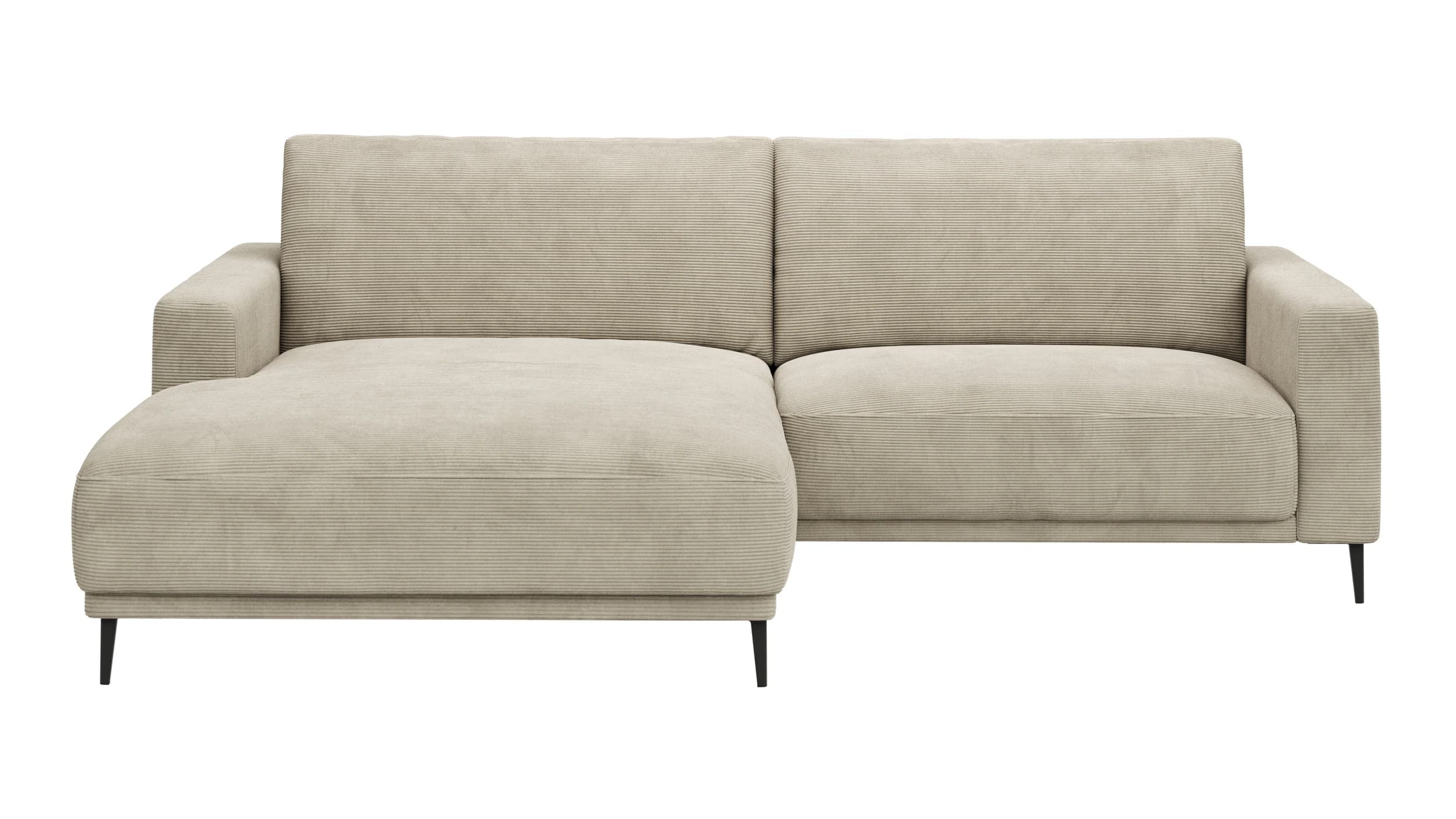 Ecksofa Solero 2.0 - Longchair mit 1,5-Sitzer rechts, Stoff, Sand
