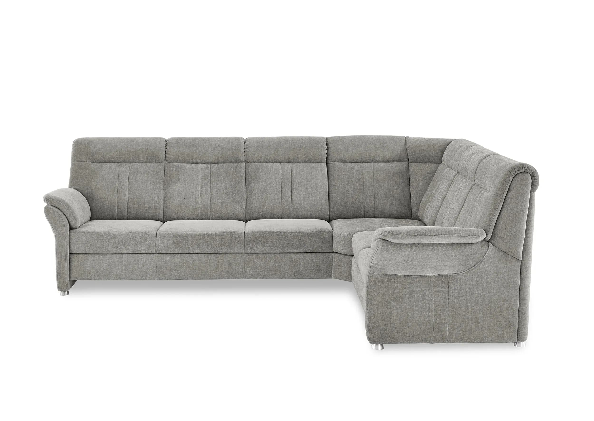 Ecksofa - 3-Sitzer mit Ecke rechts, Stoff, Grau