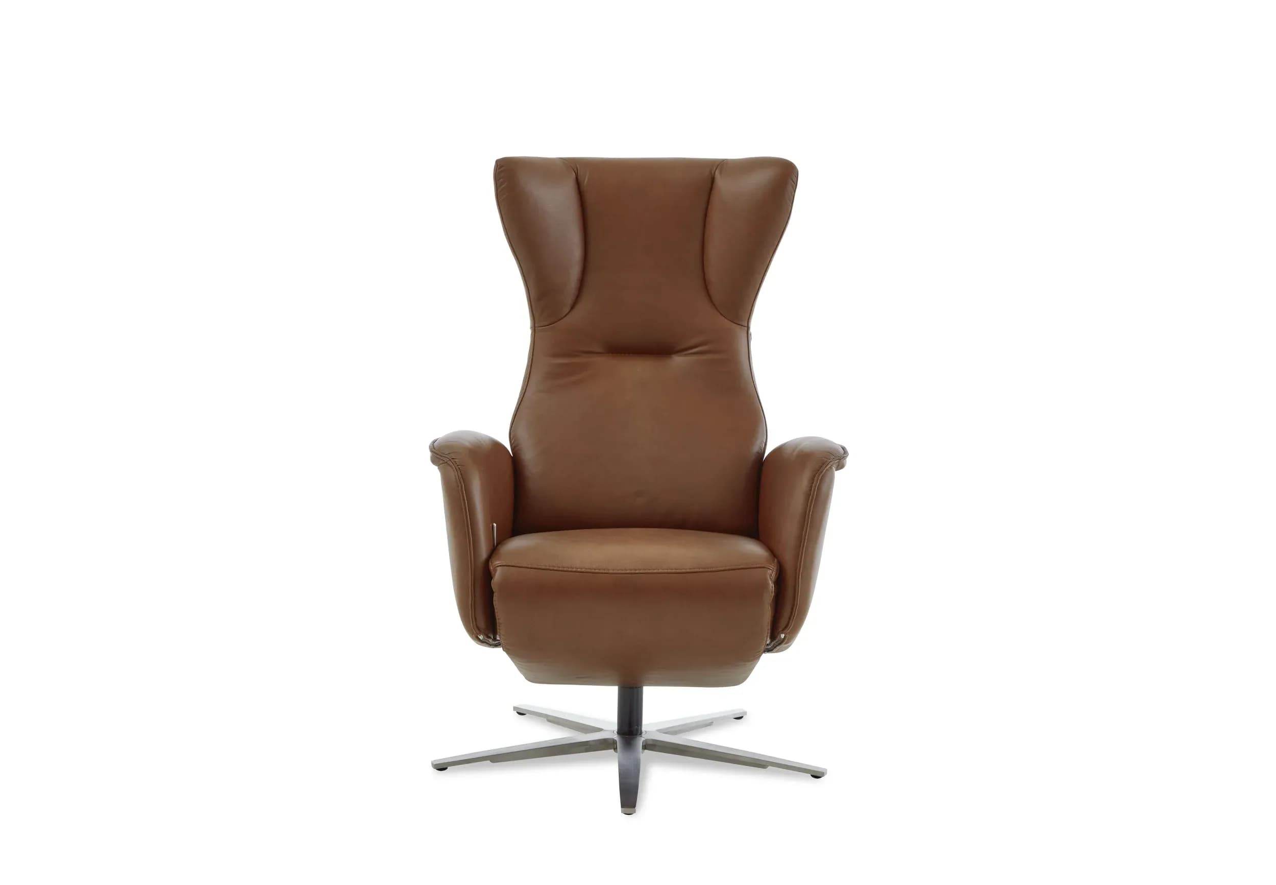 Sessel - Gr.M, Relaxfunktion, Leder, Cognac