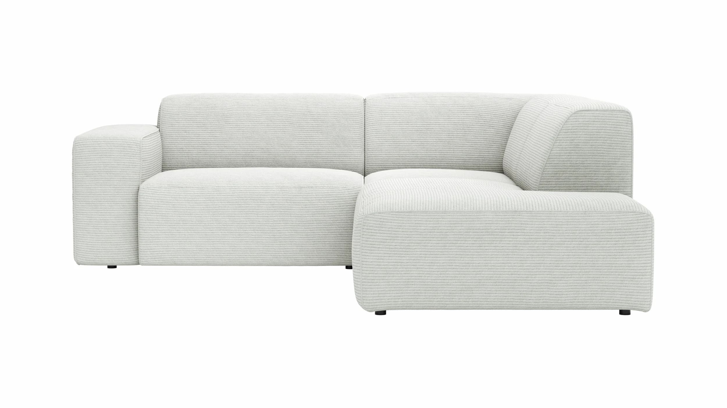 Ecksofa Elementos - 1,5-Sitzer links mit Ecke rechts, Stoff, Weiß