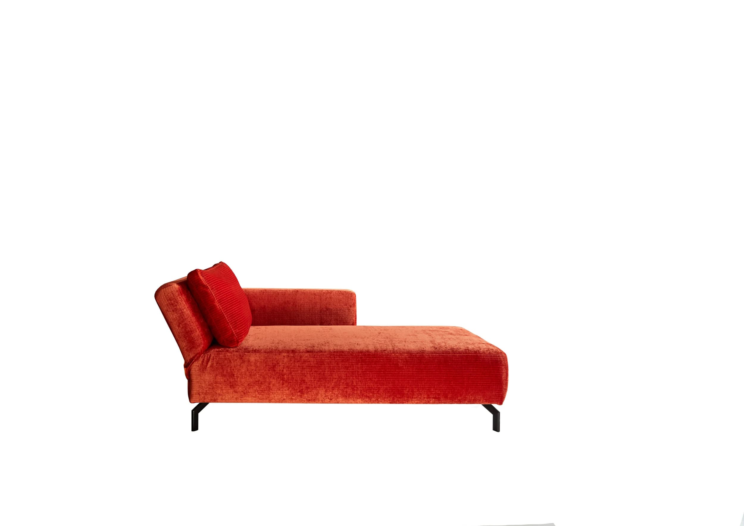 Einzelliege - Armlehne verstellbar, Stoff, Orange