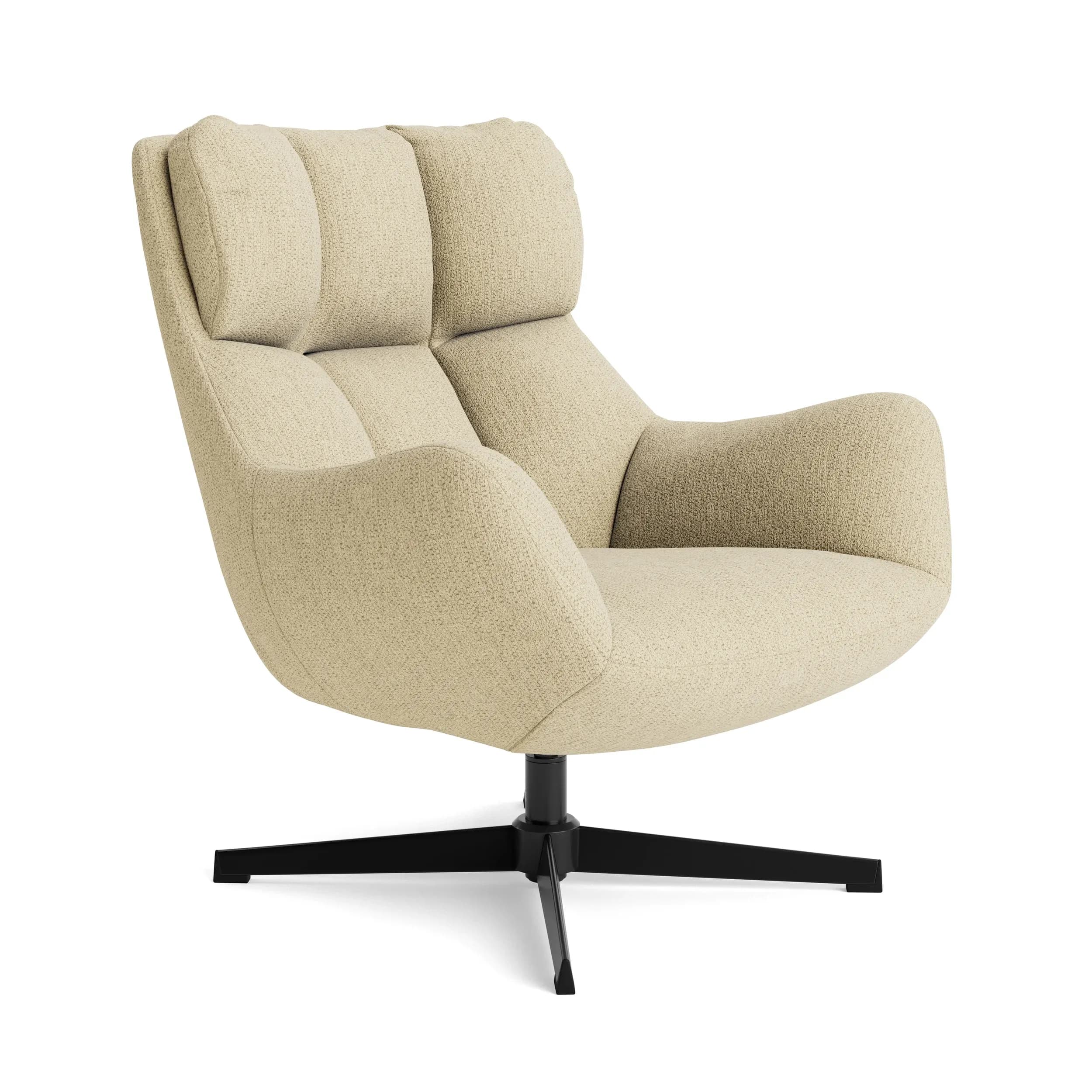 Sessel Erya - drehbar, Stoff, Beige