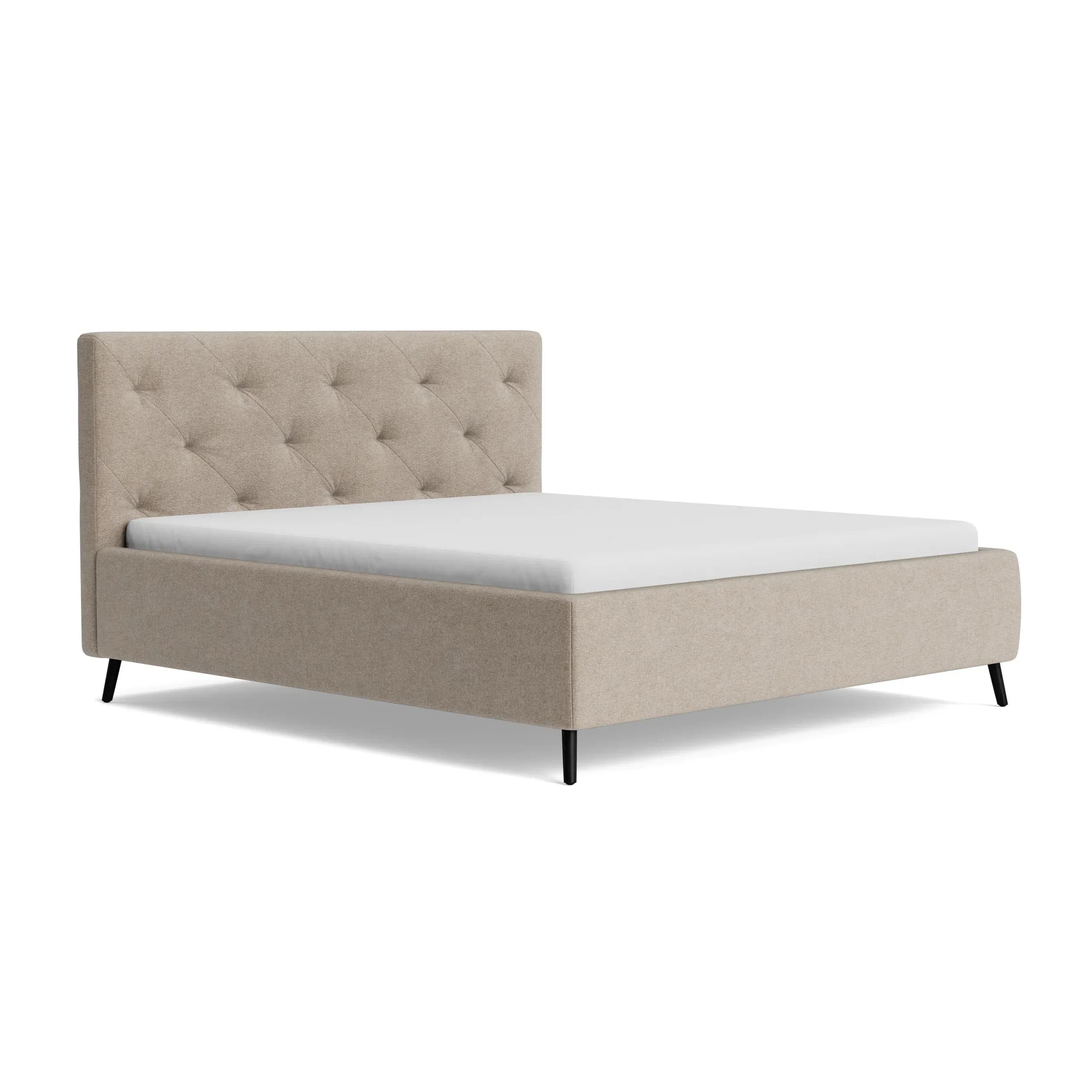 Bettgestell Coria - Liegefläche 180x200 cm, Stoff, Taupe