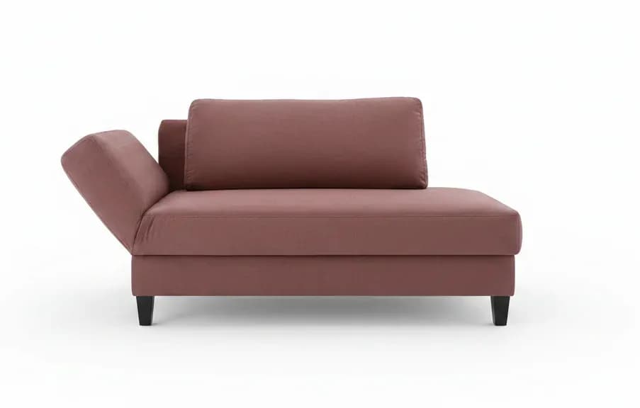 Schlafsofa Beluso - Ausrichtung links inkl. Schlaffunktion und Bettkasten, Stoff, Weinbeere