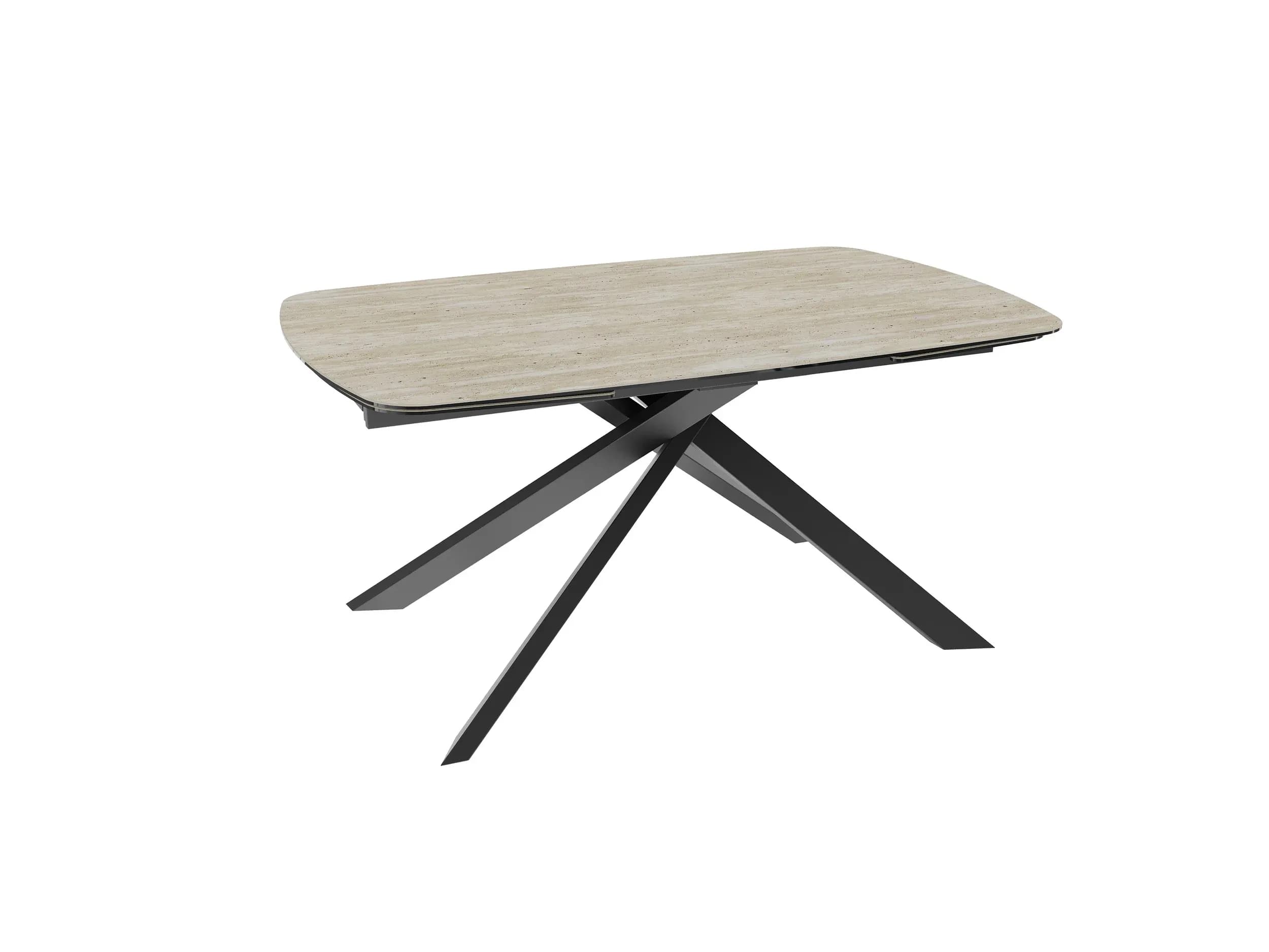 Esstisch - ausziehbar, LB ca. 160-240x100 cm, Keramik, Travertin