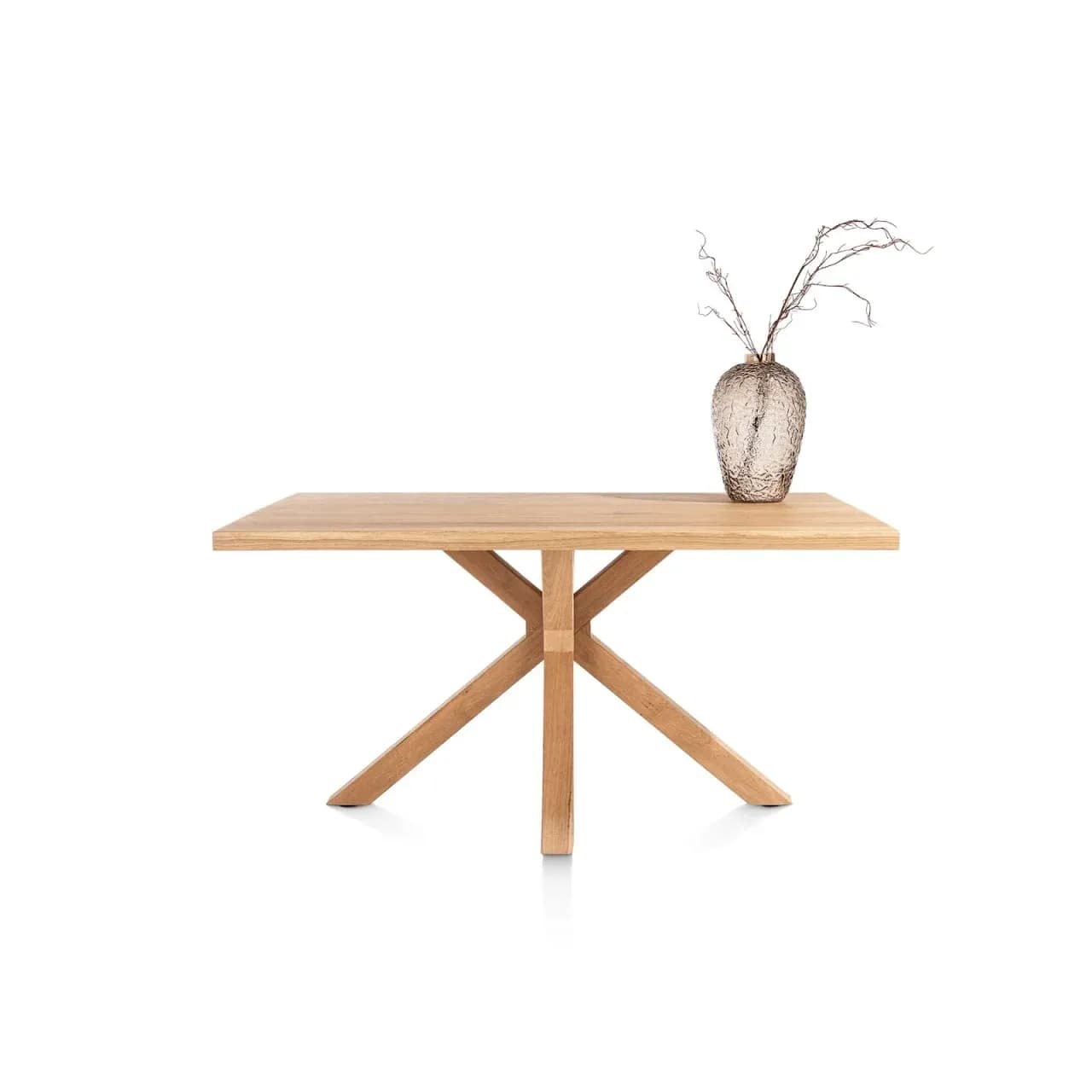 Nyborg, Tisch 150 x 100 cm - rechteckige Tischplatte - Mittelfuß Holz