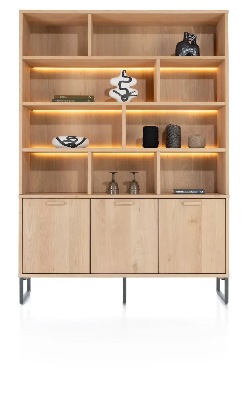 Castello, Buffet 150 cm - 3-Türen + 9-Nischen (+ LED)