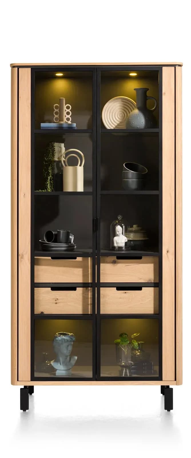Livada, Vitrine 100 cm - 2-Glastüren + 2-Laden