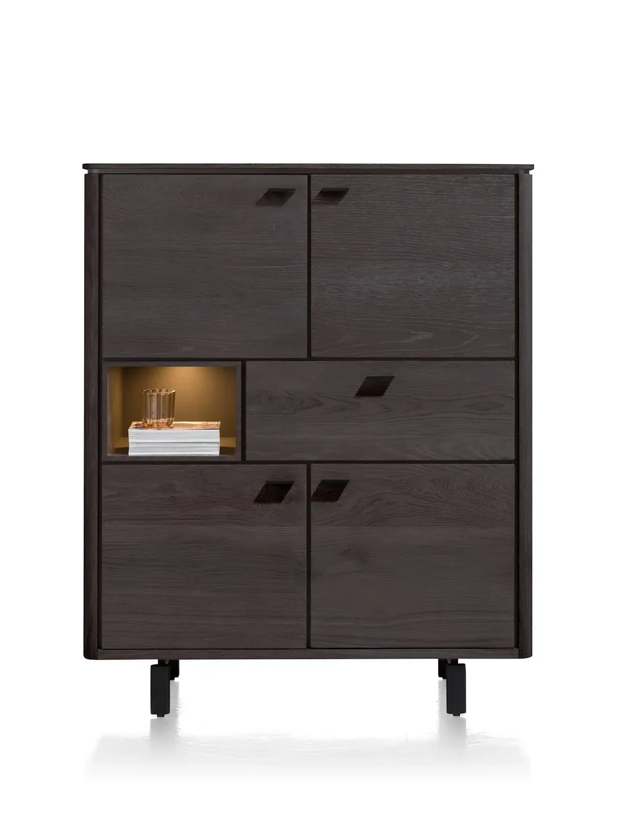 Livada, Highboard 115 cm - 4-Türen + 1-Lade + 1-Nische
