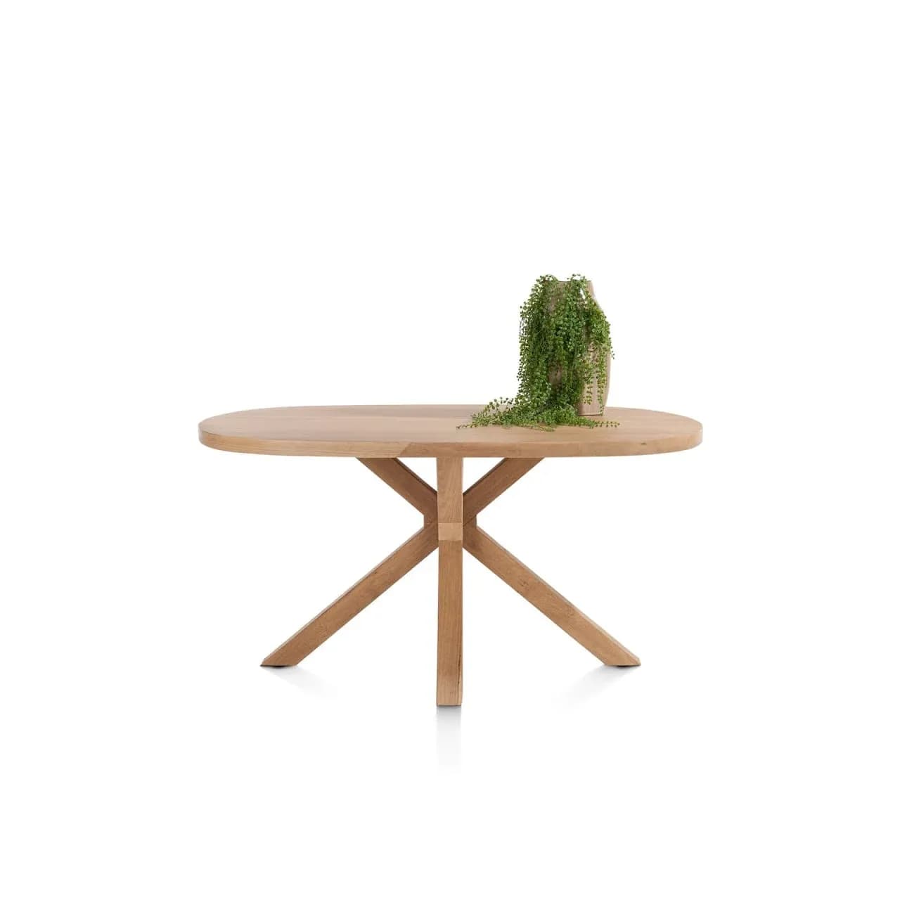 Nyborg, Tisch 150 x 110 cm - oval - Mittelfuß Holz