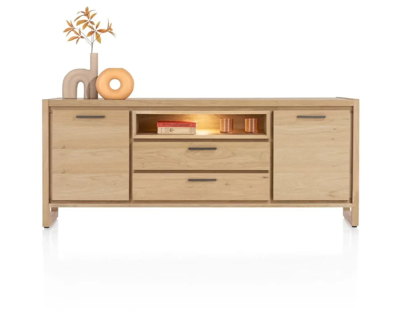 Nystead, Sideboard 180 cm. - 2-Türen + 2-Laden + 1-Nische (+ LED)