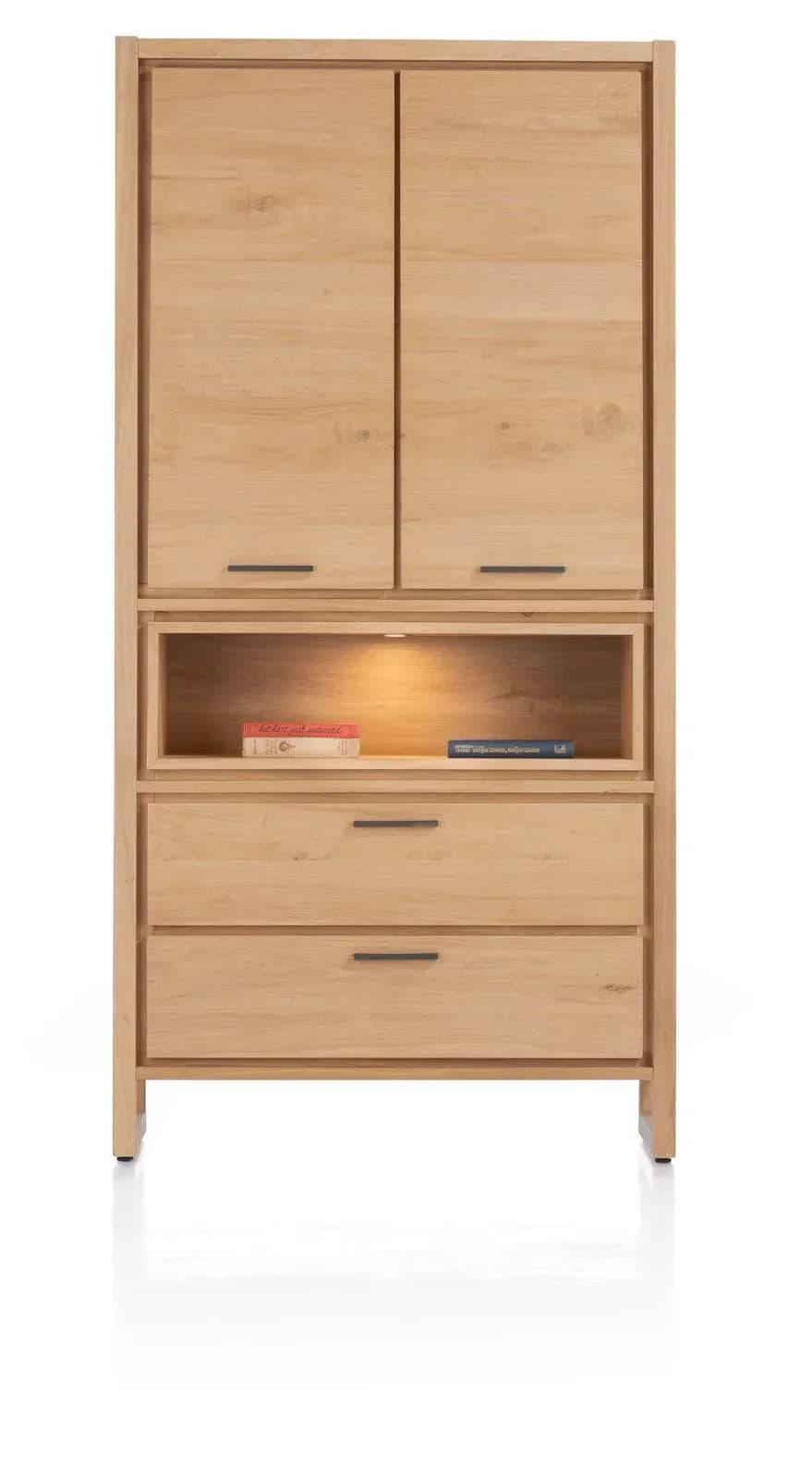 Nystead, Schrank 100 cm. - 2-Türen + 2-Laden + 1-Nische (+ LED)