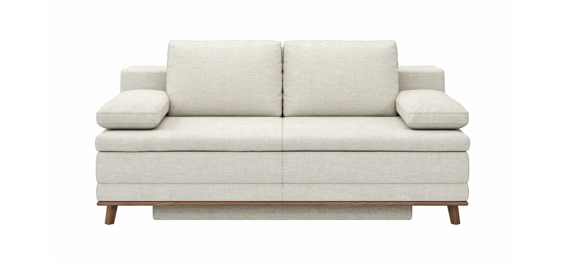 Sofa Lakeville2 - 2-Sitzer inkl. Schlaffunktion mit Bettkasten, Stoff, Natur – Ausstellungsstück im Möbelhaus Gottwald – der Wohnfuchs